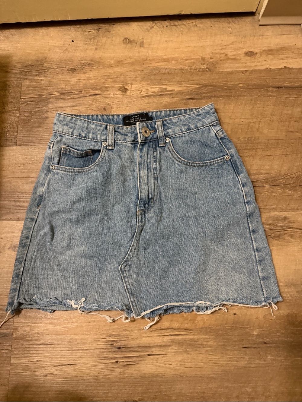 Light Blue Denim Mini Skirt - Unbranded